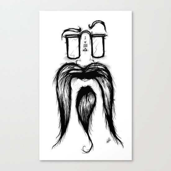 Blackie Beardy Face Canvas Print