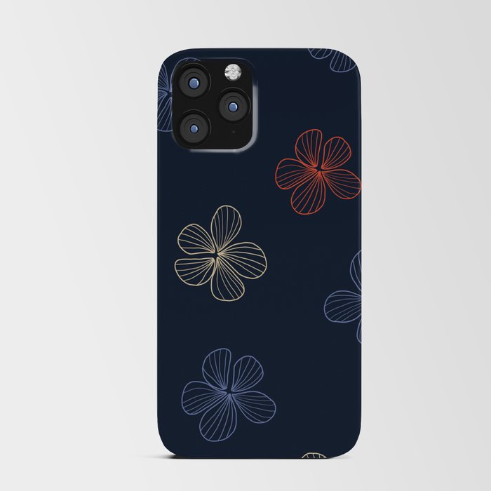 Blue striped batik flower pattern iPhone Card Case