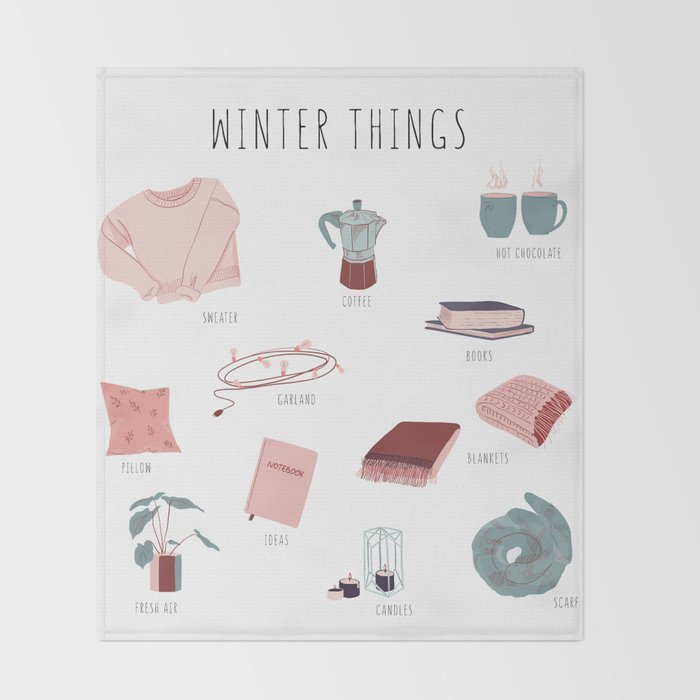 Cozy Winter Things Throw Blanket By Milatoo Society6