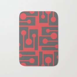 Red angles and dots. Clear geometric shapes.  Bath Mat | Gray, Totem, Spotty, Simplicity, Geometric, Simple, Clear, Digital, Angles, Stencil 