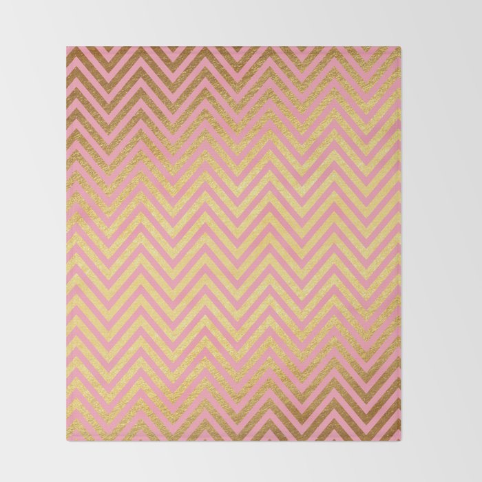 Chevron Herringbone Pattern Rosegold Gold Metal Glitter On Pink Magnificent Pink Chevron Throw Blanket Chevron Herringbone Pattern Rosegold Gold Metal Glitter On Pink Magnificent Pink Chevron Throw Blanket