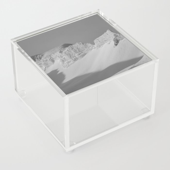  Land of Contrast | Black and White Mountain Iceland Acrylic Box
