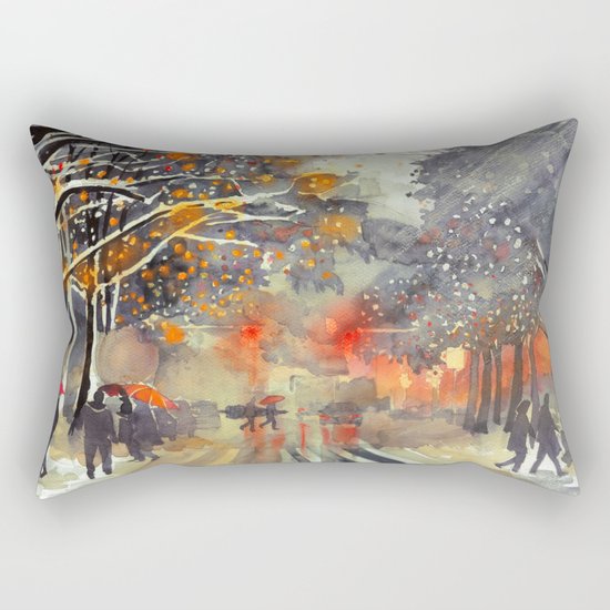 WINTER IN THE CITY Rectangular Pillow