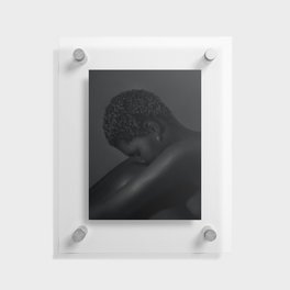 God's favorite color: African American female silhouette portrait black and white photograph / photography Floating Acrylic Print