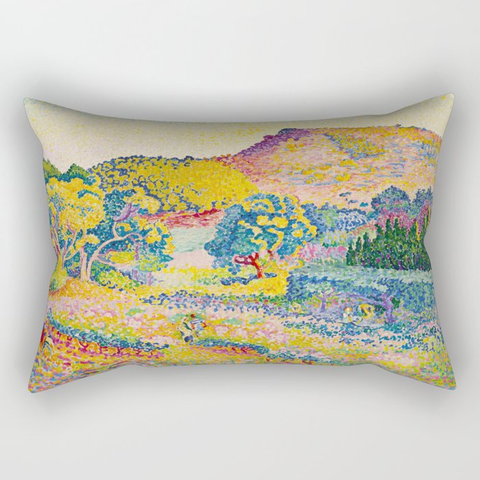 Henri-Edmond Cross Neo-Impressionism Landschaft mit Le Cap Nègre Paysage avec le cap Nègre Rectangular Pillow