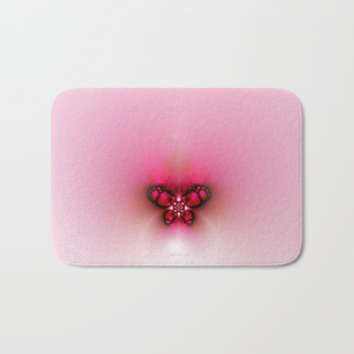 Pink Fractal Butterfly Bath Mat