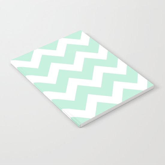 Chevron Mint Green & White Notebook