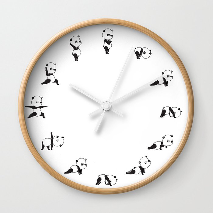 Yoga Bear - Panda Wall Clock