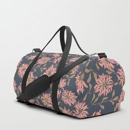 Cottage flowers chrysanthemums – dark blue Duffle Bag
