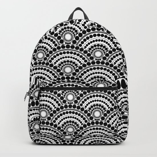 BLACK AND WHITE GEOMETRIC (abstract) Backpack