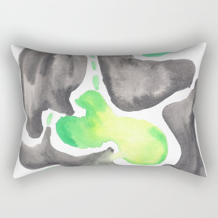 170623 Colour Shape Watercolor 23| Abstract Shapes Drawing | Abstract Shapes Art |Watercolor Paintin Rectangular Pillow