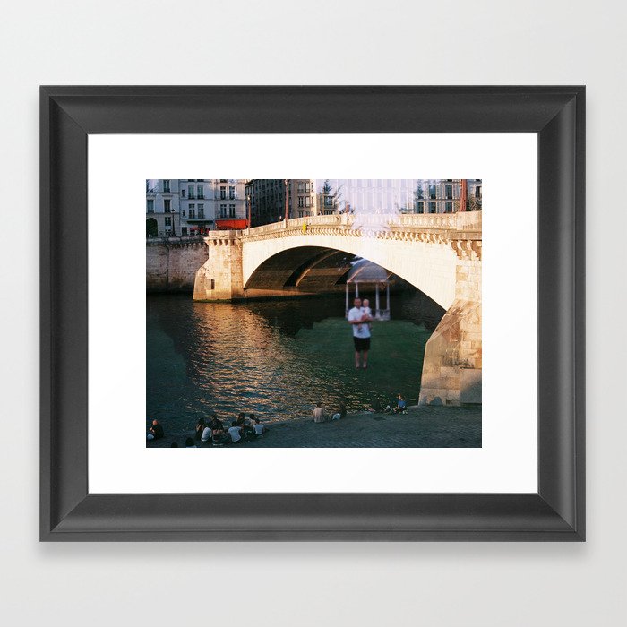 Double exposure on the Seine Framed Art Print