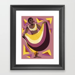 Nonbinary Dancer with Flag Framed Art Print