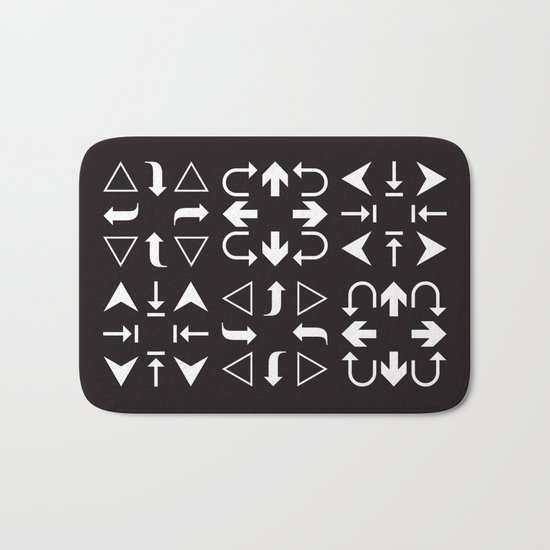Arrows black and white Bath Mat