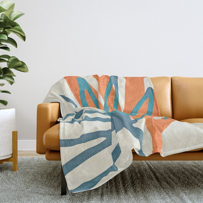 Teal and orange throw blanket sales