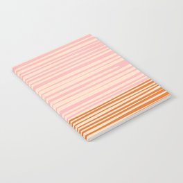 Natural Stripes Modern Minimalist Colour Block Pattern Pink Orange Cream Notebook