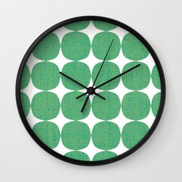 White Starburst on Green Wall Clock