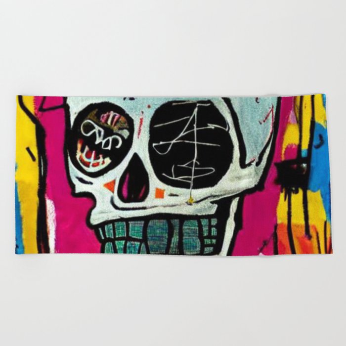 Grills Graffiti Skull Head Urban Painting Beach Towel