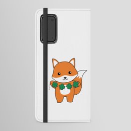 Fox With Shamrocks Cute Animals For Luck Android Wallet Case