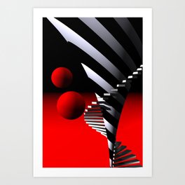 red white black -04- Art Print