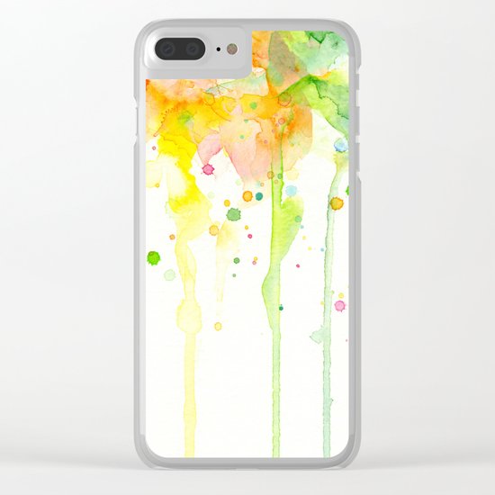 Rainbow Watercolor Pattern Texture Clear iPhone Case