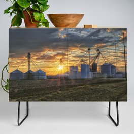 Bins and Silos at Sunset Credenza
