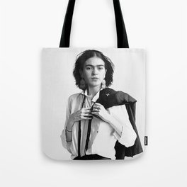 Frida Kahlo Wearing White Shirt Tote Bag