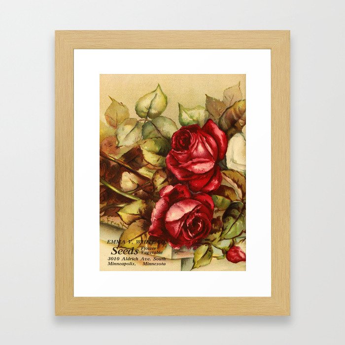 Frank, L. - Emma V. Catalogue 1921 - Red Roses Framed Art Print