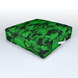 Lime Green Camo Outdoor Floor Cushion