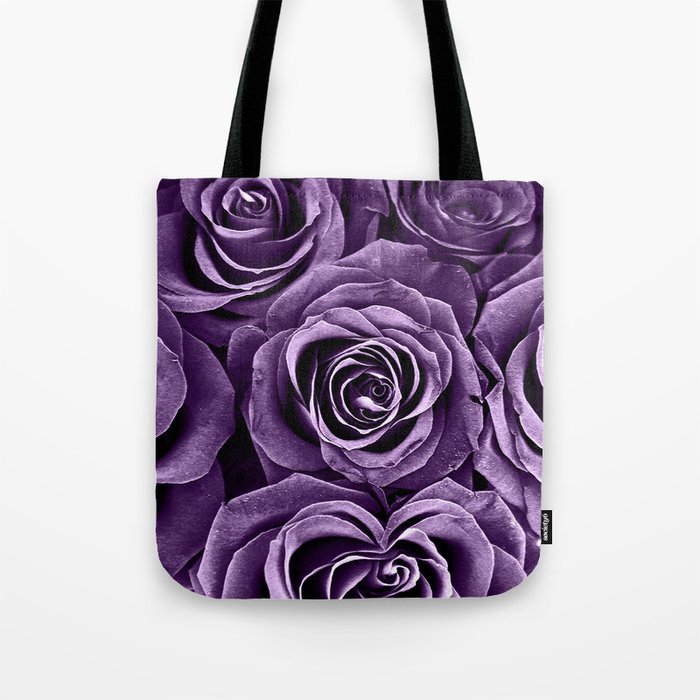 Rose Bouquet in Purple Tote Bag