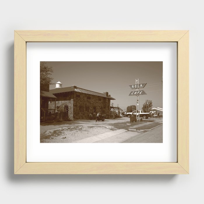 Route 66 - Cafe 2012 Sepia Recessed Framed Print