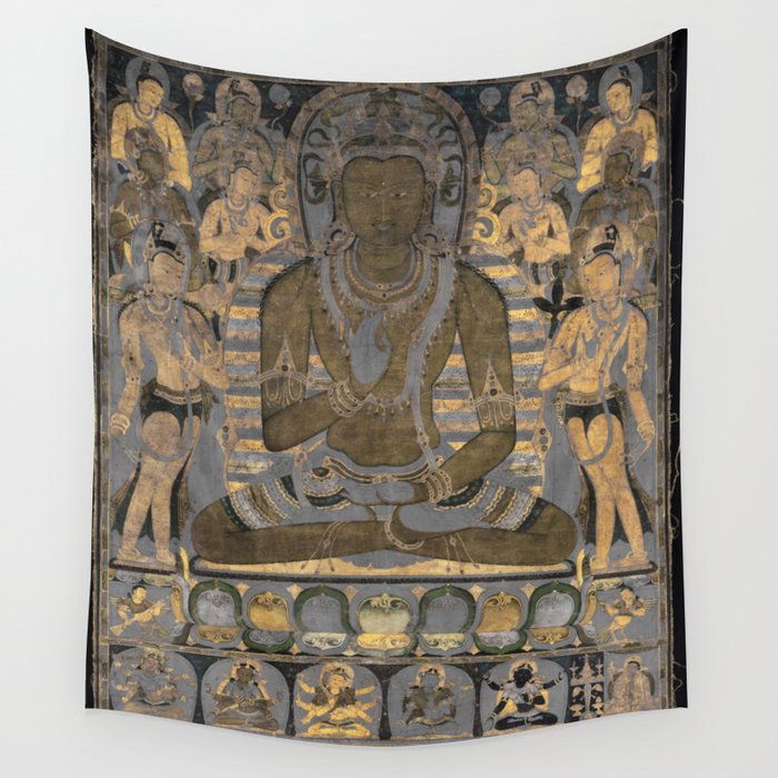 Buddha Amoghasiddhi Eight Golden Bodhisattvas Wall Tapestry