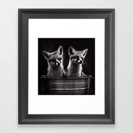 Bath Time for Foxes Framed Art Print