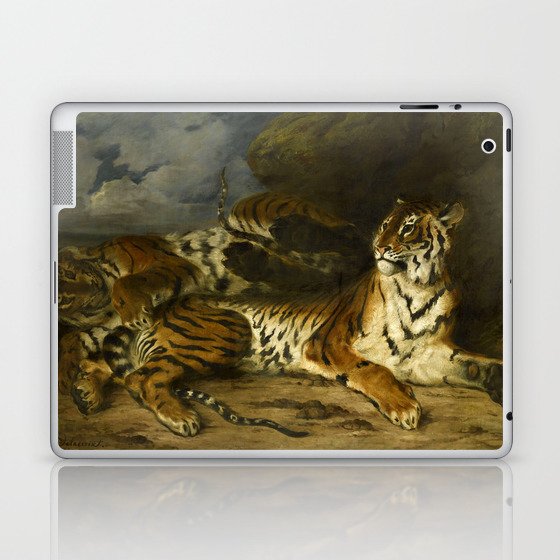 Eugène Delacroix "Tiger playing with his mother" Laptop & iPad Skin