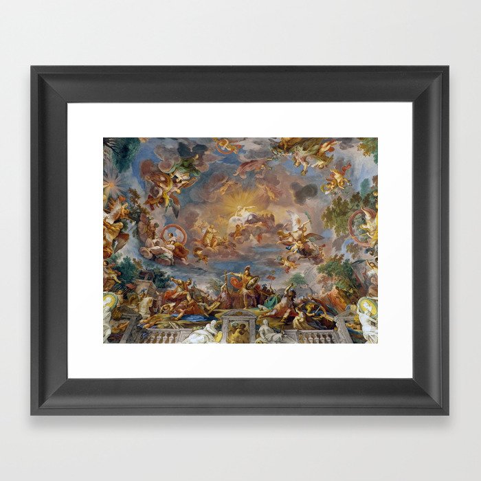 Ceiling in the Villa Borghese, Rome. The Apotheosis of Romulus by Mariano Rossi Framed Art Print
