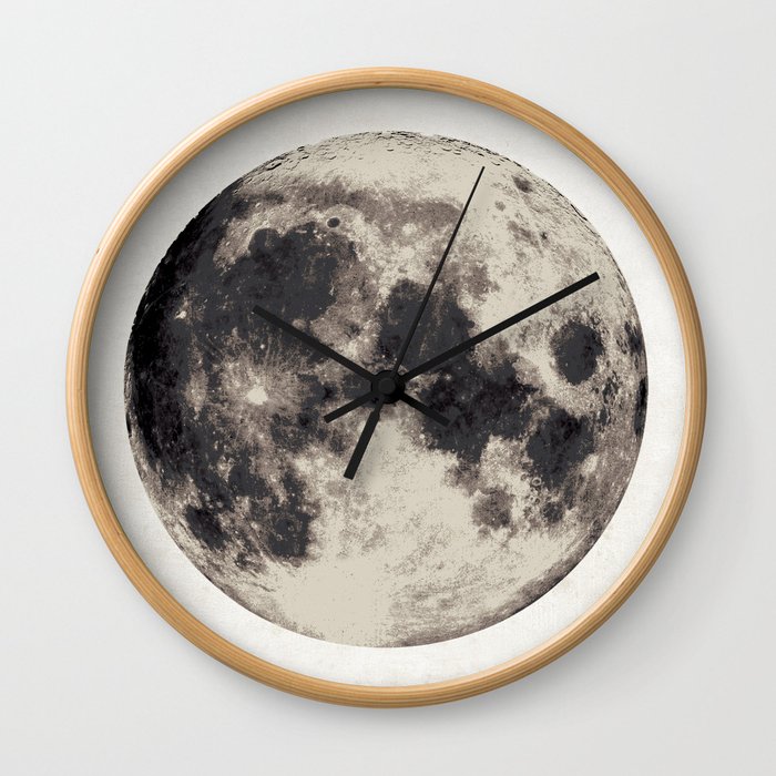 Full Moon - Luna - Moon Art Print Wall Clock