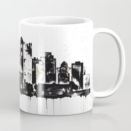 Pittsburgh Skyline Coffee Mug | Abstract, Oil, Pop Art, Modern, Blackandgold, Watercolor, City, Pittsburgh, Skyline, Acrylic 