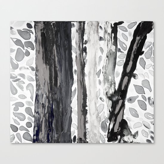 Rainbow Eucalyptus Graffiti artist tree from shedding bark South Pacific Black and White Night Canvas Print