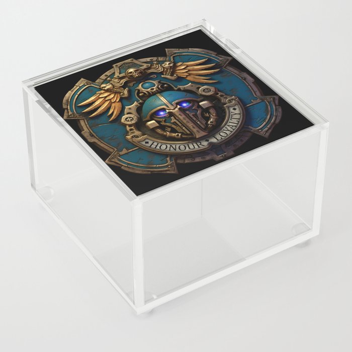 Grimdark Sci-Fi Warrior Crest #1 Acrylic Box
