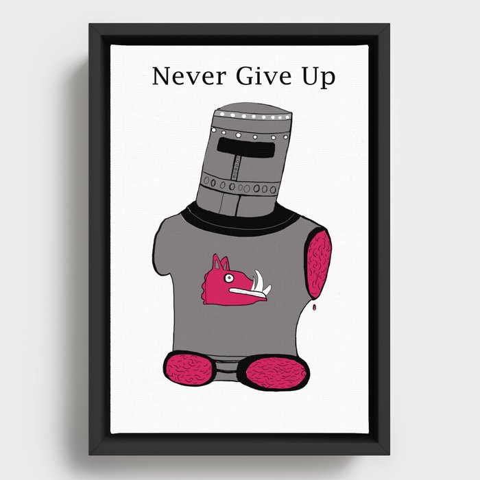 Black Knight Never Gives Up Framed Canvas