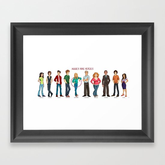 Aggie's Nine Heroes Framed Art Print