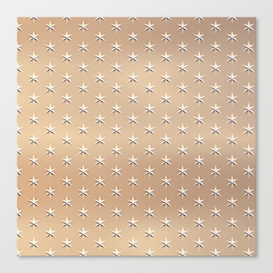 silver star pattern on gold Canvas Print