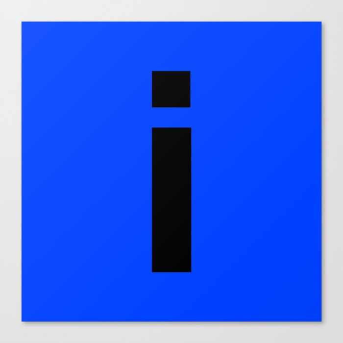 letter I (Black & Blue) Canvas Print