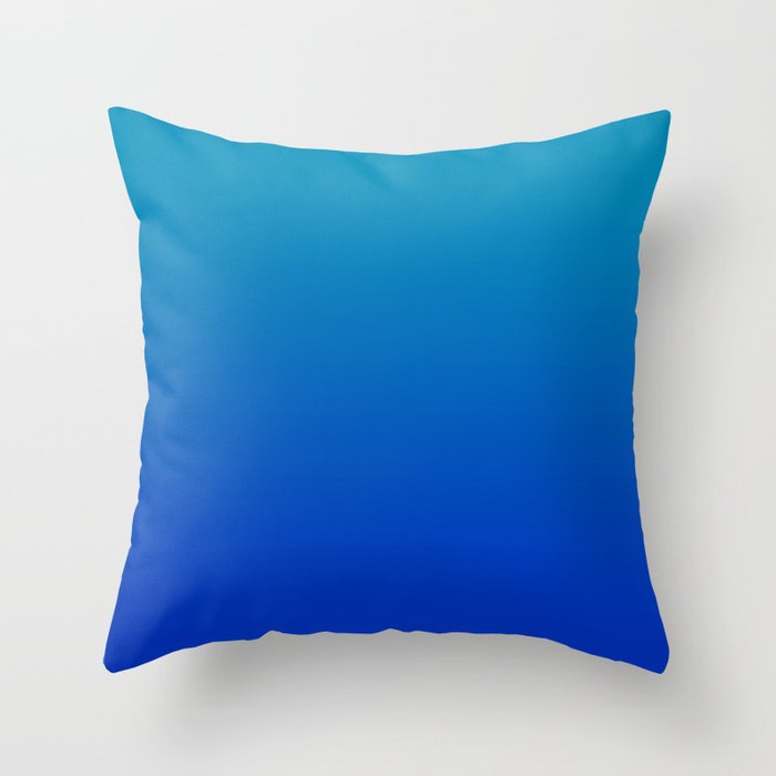 Ombre Hawaiian Ocean Blue Zaffre Gradient Motif Throw Pillow