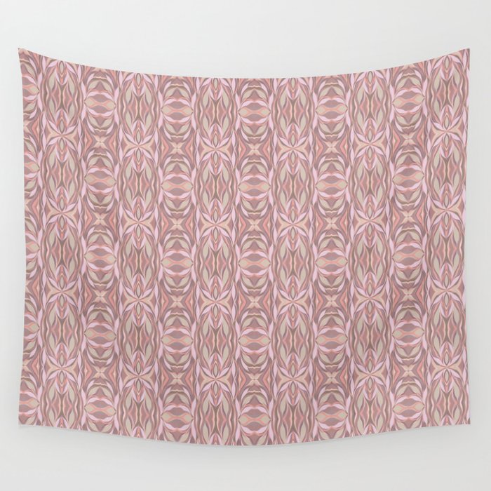 Tile Print- Monochrome Pink Wall Tapestry