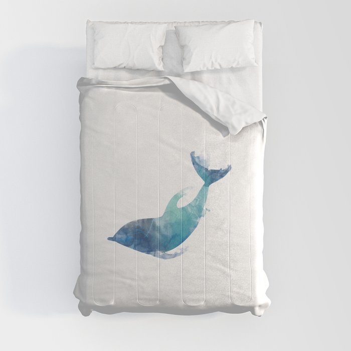 Watercolor playing Dolphin Comforter