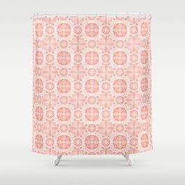 Peach Portuguese Tile Shower Curtain