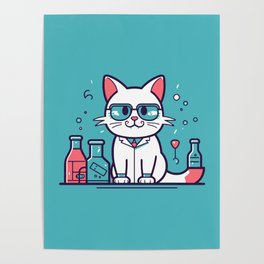 Scientist Cat Poster