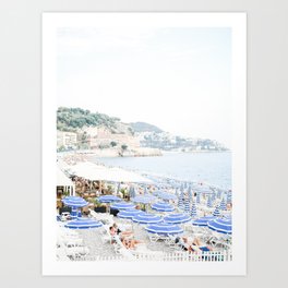 Nice, France | French Riviera Beach View | Travel Photography Print Art Print