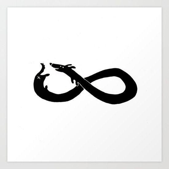Infinite dachshund Art Print